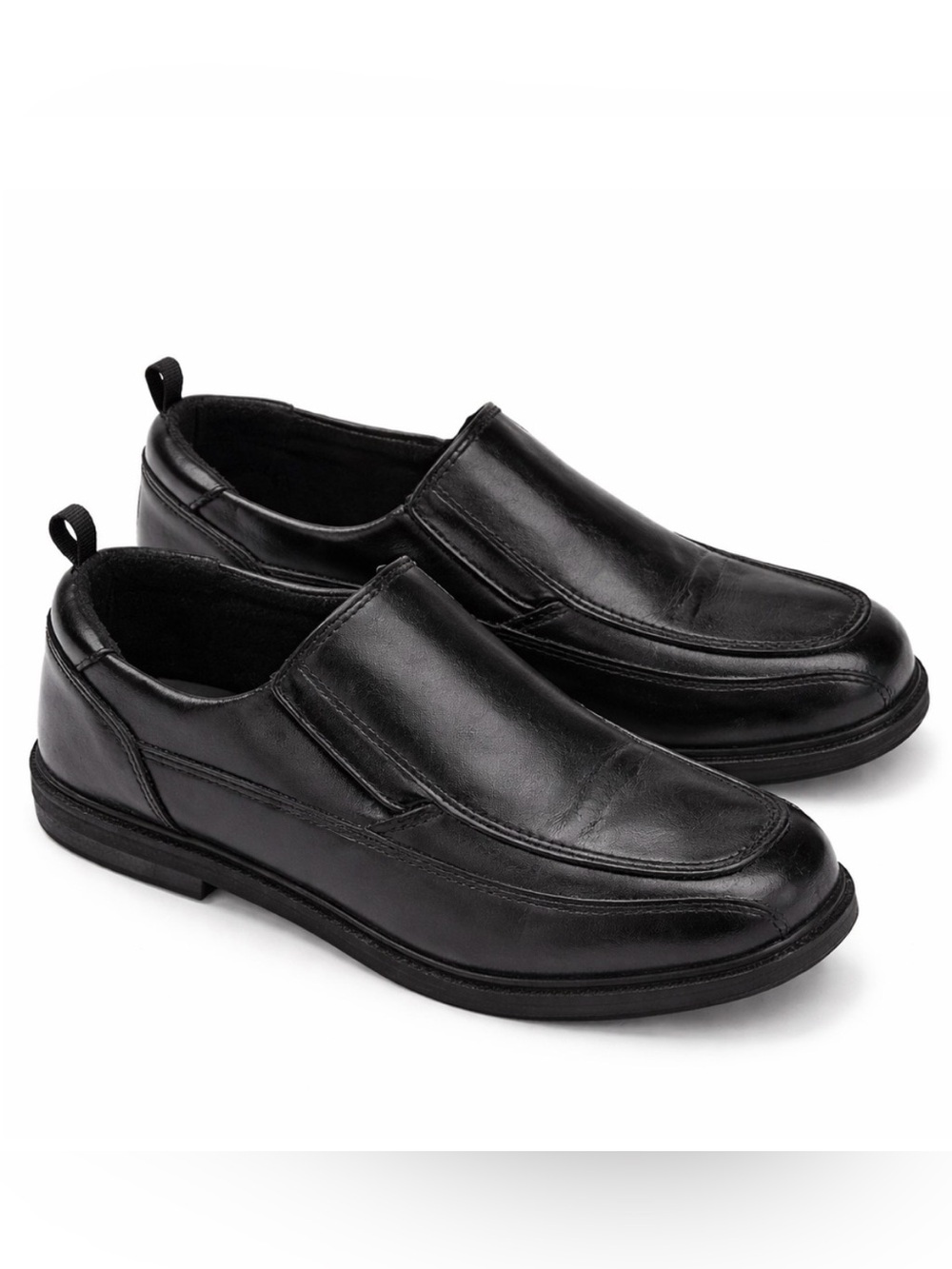 Wonder Nation Youth Size 5 Black Slip-On Dress Shoes Loafers School Uniform